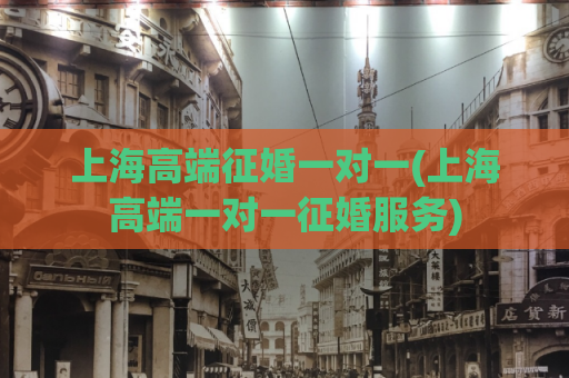 上海高端征婚一对一(上海高端一对一征婚服务)  第1张