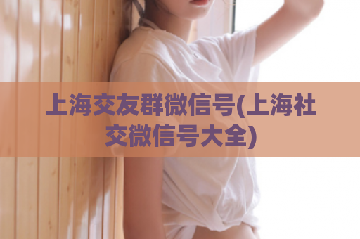 上海交友群微信号(上海社交微信号大全)  第1张