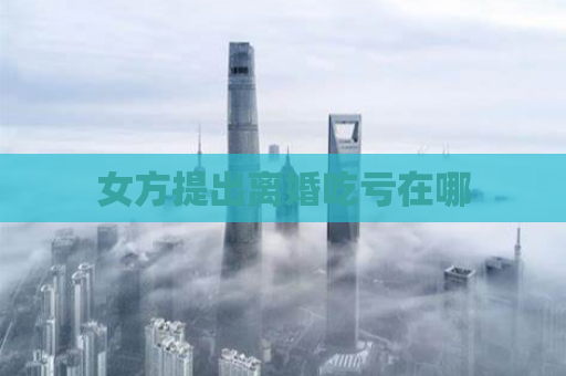 女方提出离婚吃亏在哪  第1张